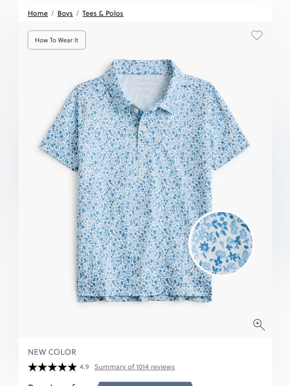 NWT Crewcuts Polo